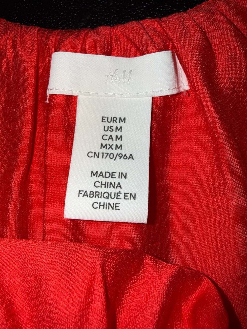 H&M Women's Red Spaghetti Strap Tiered Mini Dress with V-Neck and Tie Front-M - Picture 2 of 6